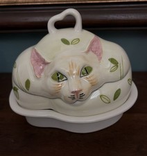 Vtg Carlton Ware Alice Cheshire Cat Butter Dish S3402 England Pam Souch Artist
