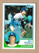 Bill Russell signed 1983 Topps card #661-Los Angeles Dodgers