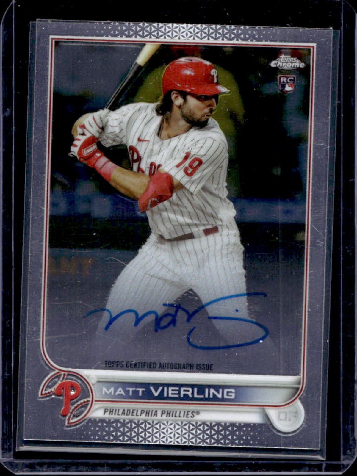 2022 Topps Chrome Matt Vierling Auto RC #RA-MV Phillies Rookie