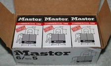 6 MASTER LOCK NO 5  PADLOCKS KEYED ALIKE A272 NEW IN BOXES