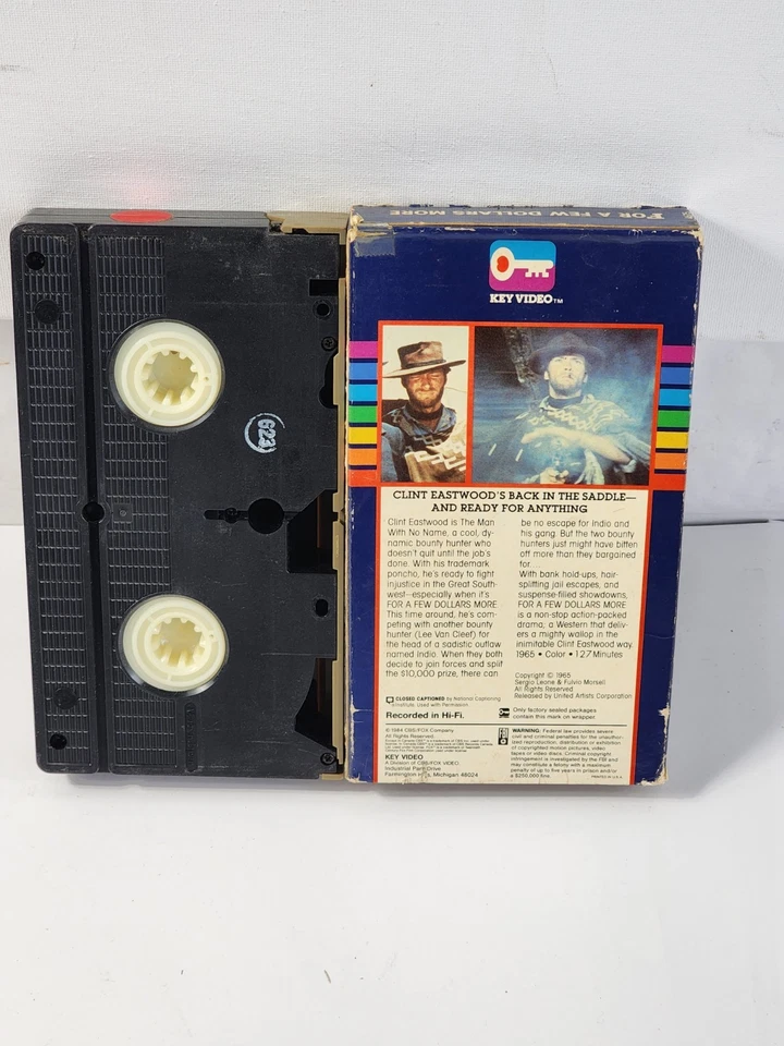 For A Few Dollars More VHS Key Video 60s Spaghetti Western - Image 4 of 4
