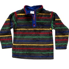 Hanna Andersson Marshmallow Half Zip Sweater Pullover Stripe Size 120 / 6-7