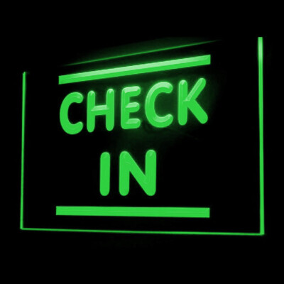 120083 Check In Hotel Motel Anytime Available Display LED Light Neon Sign