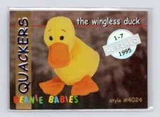 1998 ty Beanie Babies #18 QUACKERS WITHOUT WINGS Silver Parallel RETIRED