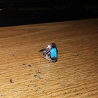 Awesome pretty Tibetan Turquoise Ring, In silver Plate, Ring Size 8.5-9 — photo 4