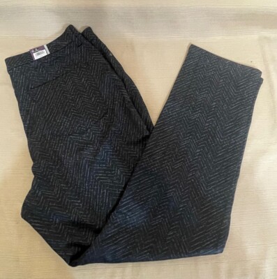 Gloria Vanderbilt Sz 16 Amanda Slim Knit Ponte High Rise Tapered Black Chevron