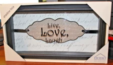 Shadow Box Picture Live Love Laugh Picture 10" x 6" x 1" BNIB Gift Giving