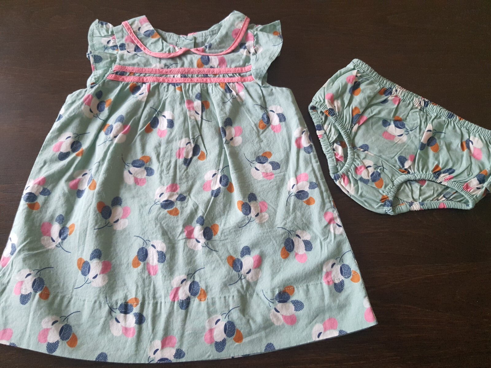 Baby Boden Girl’s Balloon's Dress Pink Blue 3 6 Months spring match bloomers