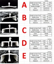 Vinyl Sliding Glass Door Track inserts - 8 feet long - Several styles available