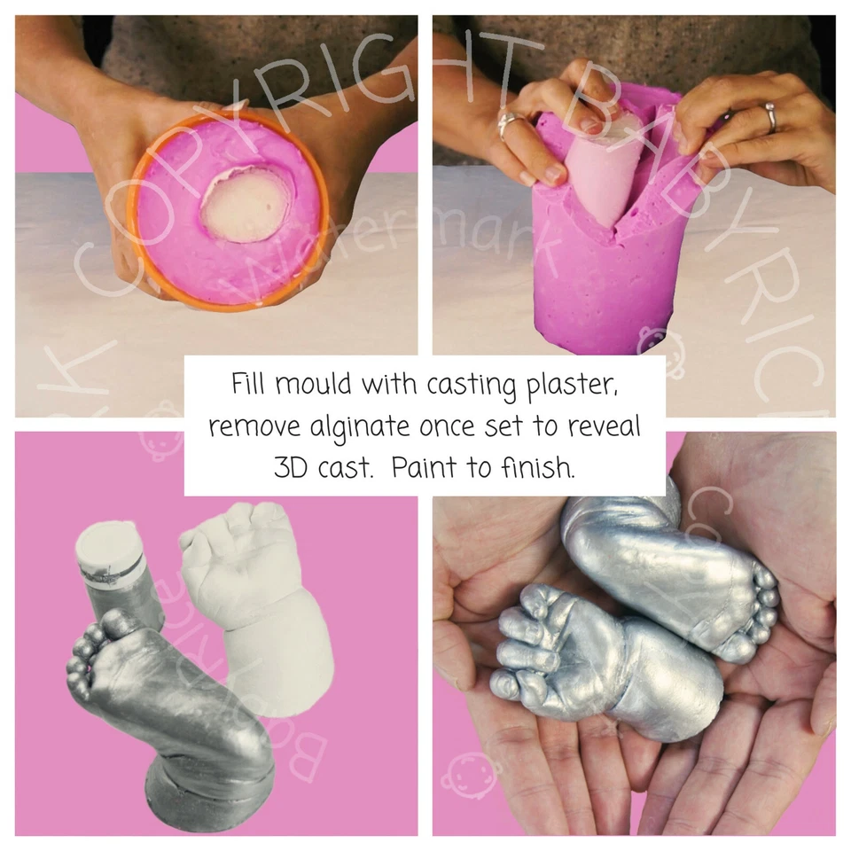 Baby's First Christmas Bauble Hand Foot Casting Kit Personalised Tree Decoration - Image 4 of 4