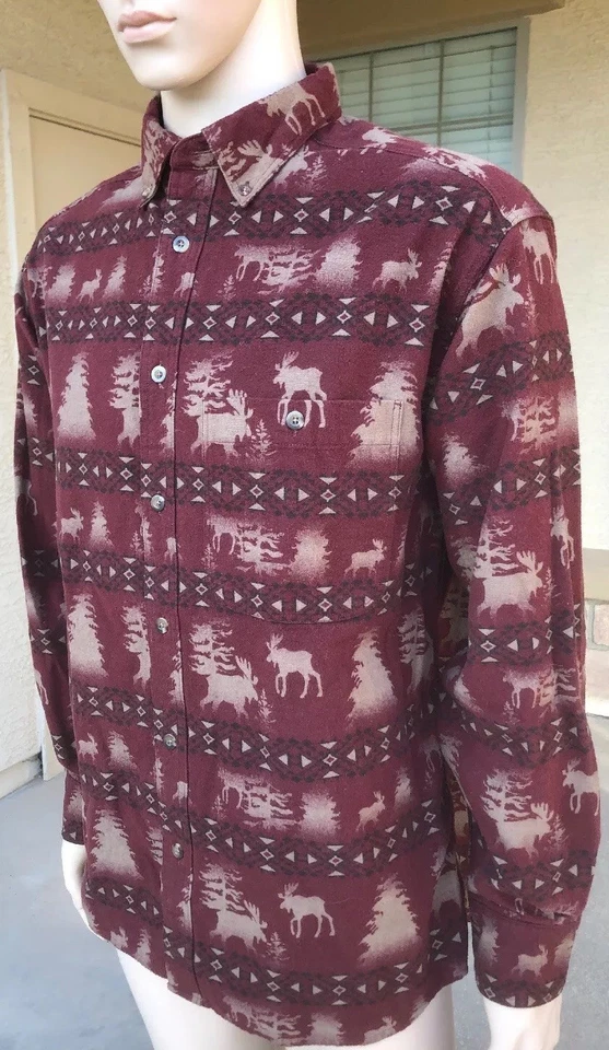 Vintage Cabela’s Deerskin Soft Chamois Outdoor Hunting Shirt Moose Size Large - Image 3 of 4