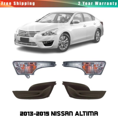 Turn Signal light Pair Set & FogLight Cover Pair Set For 2013-2015 Nissan Altima