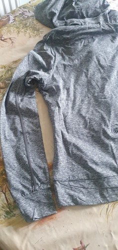 Gym Top Ziphood Grey Core Superdry Womens Large Size Speckle Charcoal RRP64.99 - Picture 12 of 12