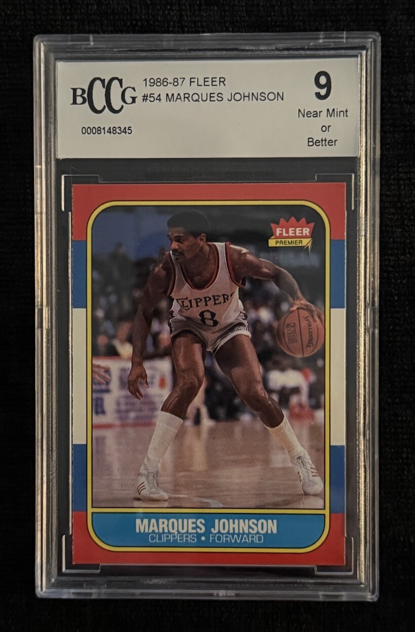 1986 86-87 Fleer Basketball Marques Johnson #54 Beckett 9.0