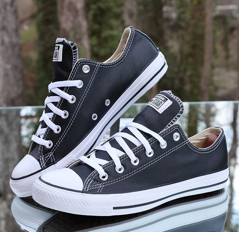 Converse Chuck Taylor All Star Ox Black Leather Men's Size 8
