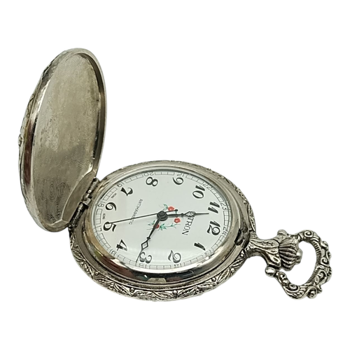 Vintage Citron Antimagnetic Watch and Chain hunting dog with deer Scene - Picture 2 of 11