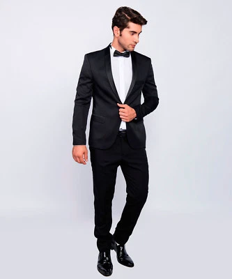 DNG Modern Slim Fit Herren Smoking Schwarz-Anzug-Hochzeit-Bühne-Sakko,Hochzeit