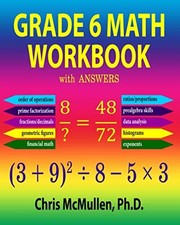 GRADE 6 MATH WORKBOOK WITH ANSWERS (IMPROVE YOUR MATH By Chris Mcmullen **Mint**
