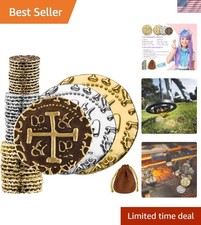 36-Piece Metal Pirate Coin Set: Gold, Silver  Bronze for Ultimate Party Decor