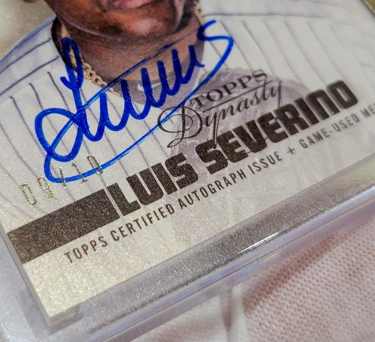 Luis Severino 2019 DOUBLE AUTO Jersey Patch Topps Dynasty ON-CARD Yankees 09/10 view 4