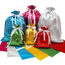 Drawstring Goodie Bags, 13Pcs Christmas Party Favor Bags, Assorted Sizes Soli...