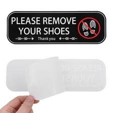 2PCS Please Remove Your Shoes Sign, Self-Adhesive No Shoes Sticker