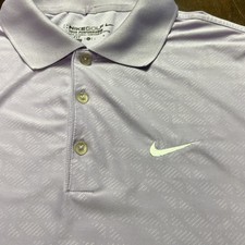 Nike Golf Tour Performance Polo Shirt Mens L Jaquard Lavender Dri-Fit Stretch