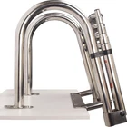 Stainless Steel Folding Ladder 4 Step Boat Pontoon Yacht Telescoping Heavy Duty