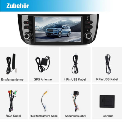 Junsun Android 13 Autoradio für FIAT Linea & Punto Evo (12-15) CarPlay Navi NEU