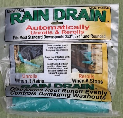 Universal RAIN DRAIN. Raindrain 46'' FITS Most Standard Downspouts 2x3,3x4,&Round