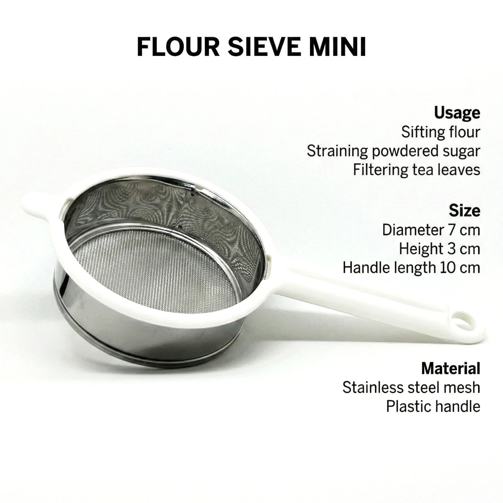 Stainless Steel Strainer with Long Handle, Flour Sieve Mini Small Flour Sifter D
Opens in a new wind