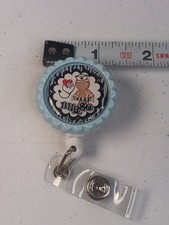 Retractable Badge Reel ID Holder Nurse Blue 1.25" Free Ship