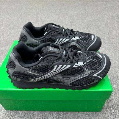 Bottega Veneta Orbit Runner Black Grey Mesh Men's Low Top Sneakers