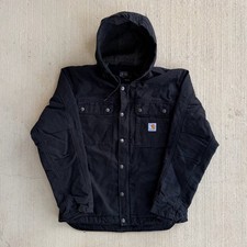 Carhartt black hooded work wear jacket Small