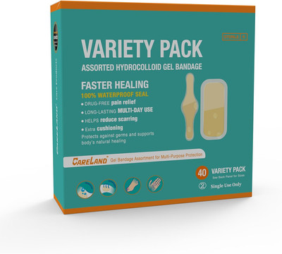 Hydrocolloid Bandages - Advanced Fast Healing | 40 Pack | Waterproof Bandages fo