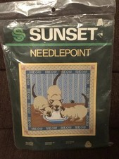 Vintage 1983 Sunset Needlepoint Kit 6503 SIAMESE KITTENS 12" x 12  Cats