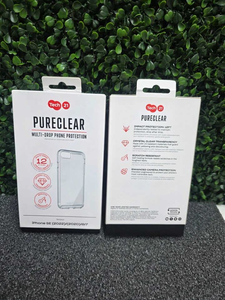Tech21 Pure Clear Case for iPhone SE (2022/2020), 8, 7 – Clear – New - Image 3 of 3