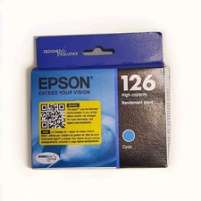 New Genuine Epson 126 Cyan Ink Cartridge High Capacity T126220 Sealed Retail Box