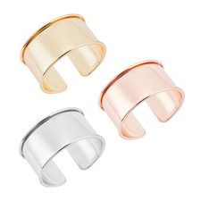 3pcs 3 Colors Alloy Grooved Bangles Cuff Bangle Bracelet Open Wide Wire Brace...
