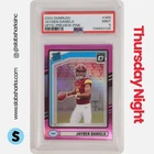 2024 PANINI DONRUSS #389 JAYDEN DANIELS OPTIC RATED ROOKIE PREVIEW PINK PSA 9