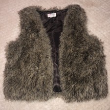 Place Girls Youth Faux Fur Vest Large 10/12 Winter Costume Western Dress-up