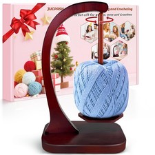Yarn Holder for Crocheting and Knitting, Wooden Yarn Spinner with Magnet