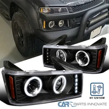 Fits 04-12 Chevy Colorado GMC Canyon Projector Headlights+LED Halo & LED Lamps