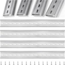 4 PCS Aluminum DIN Mounting Rail, with 16 Screws, for Terminal Series and Contac