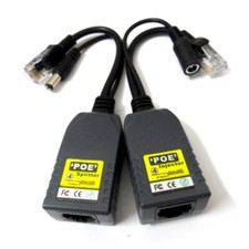 Un par CCTV DC Power RJ45 Convertidor Video Balun UTP Transceptor POE Divisor