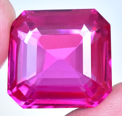 38.75 Ct Natural Mogok Rose Pink Ruby Flawless Octagon Shape Certified Gemstone