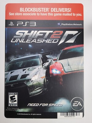 Shift 2: Unleashed [PS3] | Blockbuster Video Backer Card