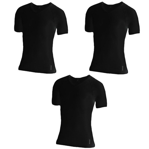 Holeproof Aircel Thermal Mens T-shirt Short Sleeve Tee Top Knit Black MYQ31A - Picture 7 of 9