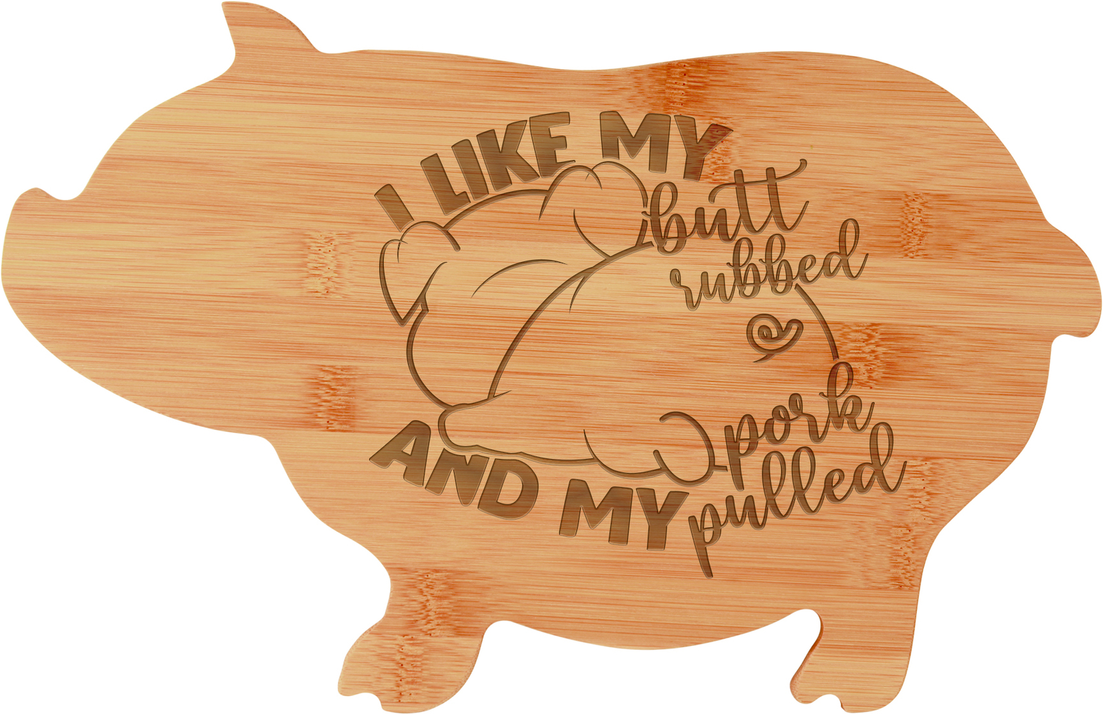 Cutting Board Bamboo Pig Laser Engraved-image