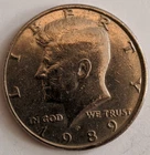 Collectible 1989 KENNEDY HALF DOLLAR JFK 50 Cent Piece **VINTAGE COIN**